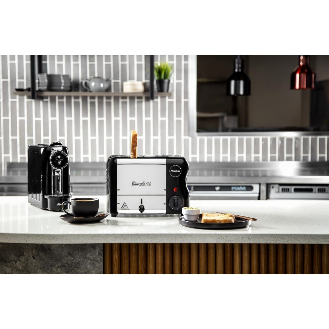Rowlett Esprit 2 Slot Toaster Jet Black w/2 Additional Elements & Sandwich Cage