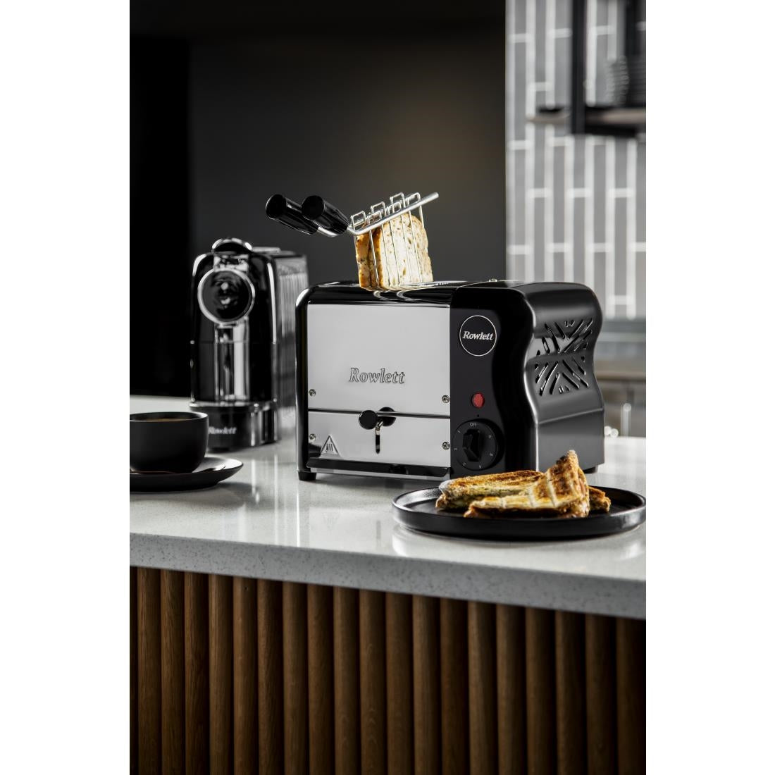 Rowlett Esprit 2 Slot Toaster Jet Black w/2 Additional Elements & Sandwich Cage