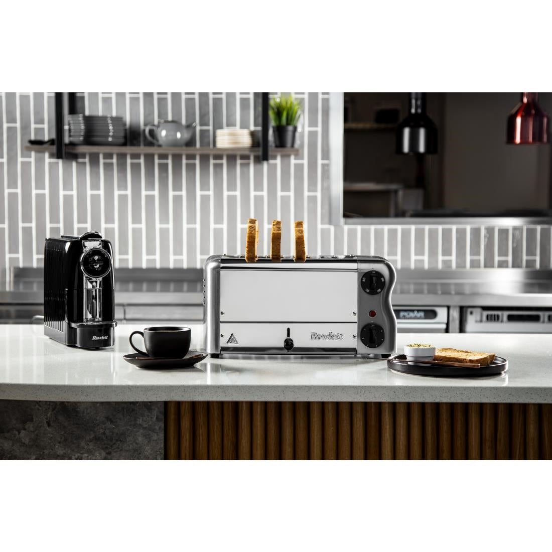 Rowlett Esprit 4 Slot Toaster Chrome with Duraheat Elements & Sandwich Cage