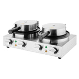 CJ533 Buffalo Double Round Belgian Waffle Maker