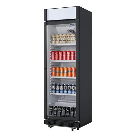 CJ794 Nisbets Essentials Upright Display Cooler with Light Box 346Ltr CJ794 - JD Catering Equipment Solutions Ltd