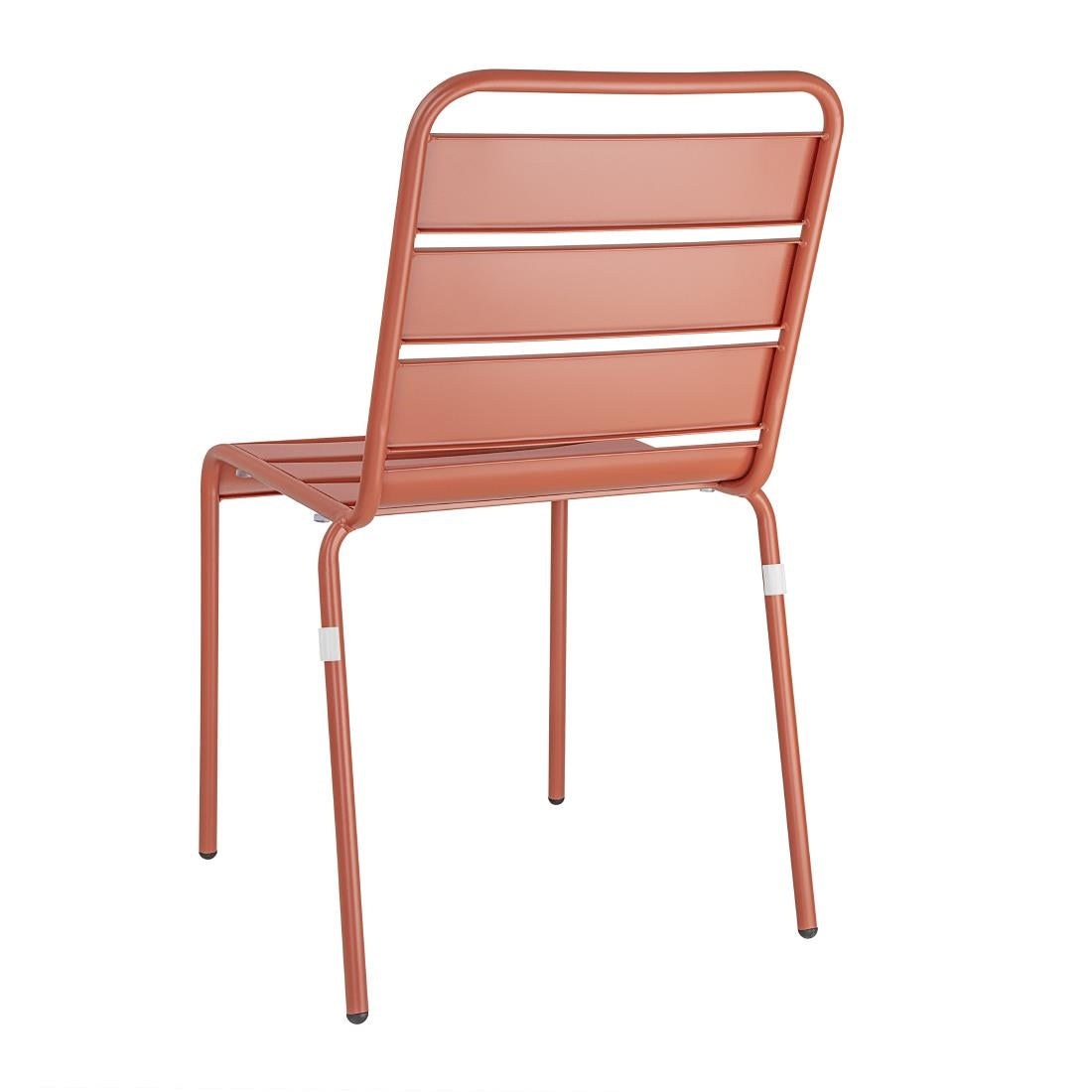 CK063 Bolero Terracotta Slatted Steel Side Chairs (Pack of 4)