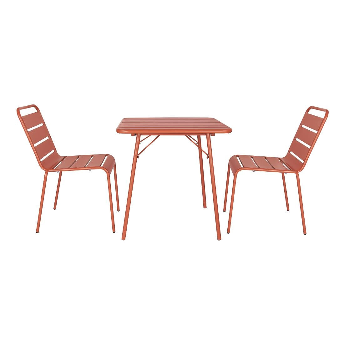 CK063 Bolero Terracotta Slatted Steel Side Chairs (Pack of 4)