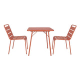 CK063 Bolero Terracotta Slatted Steel Side Chairs (Pack of 4)