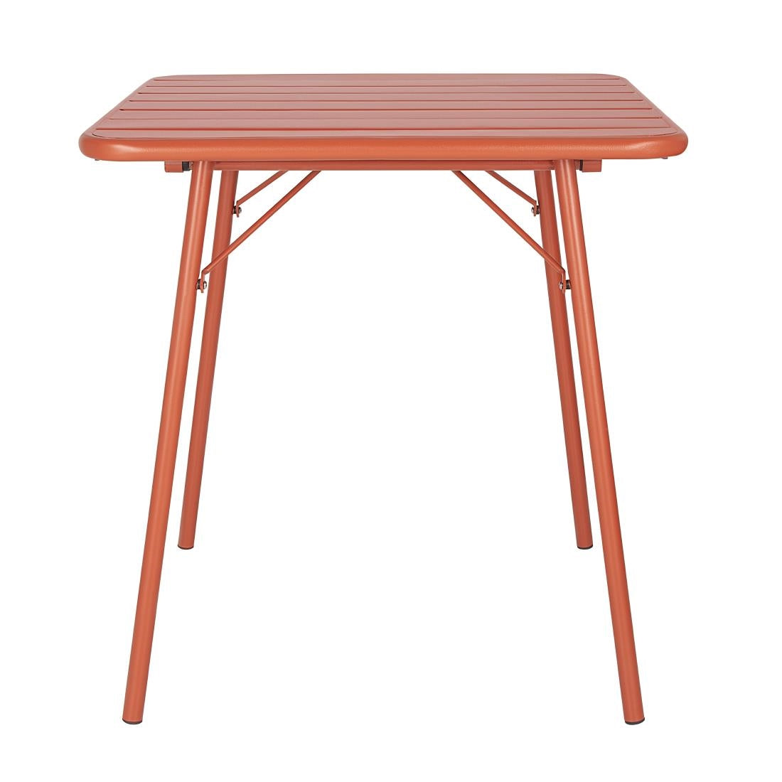 CK064 Bolero Terracotta Square Slatted Steel Table - 700mm