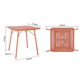 CK064 Bolero Terracotta Square Slatted Steel Table - 700mm