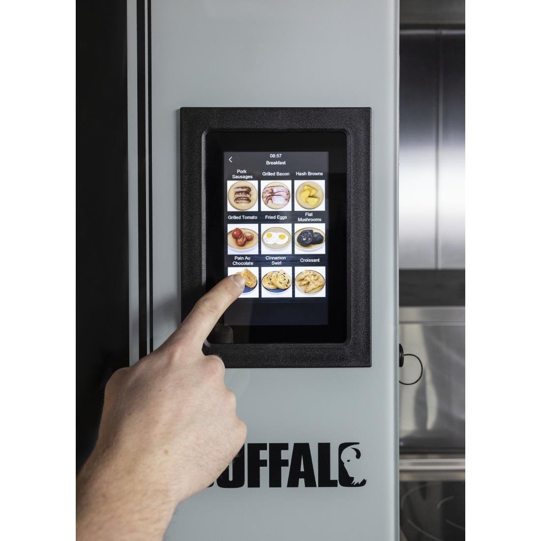 SA773 Buffalo Freestanding Smart Touchscreen Compact Combi Oven Â 6 x GN 1/1 with Installation Kit and Extraction Hood