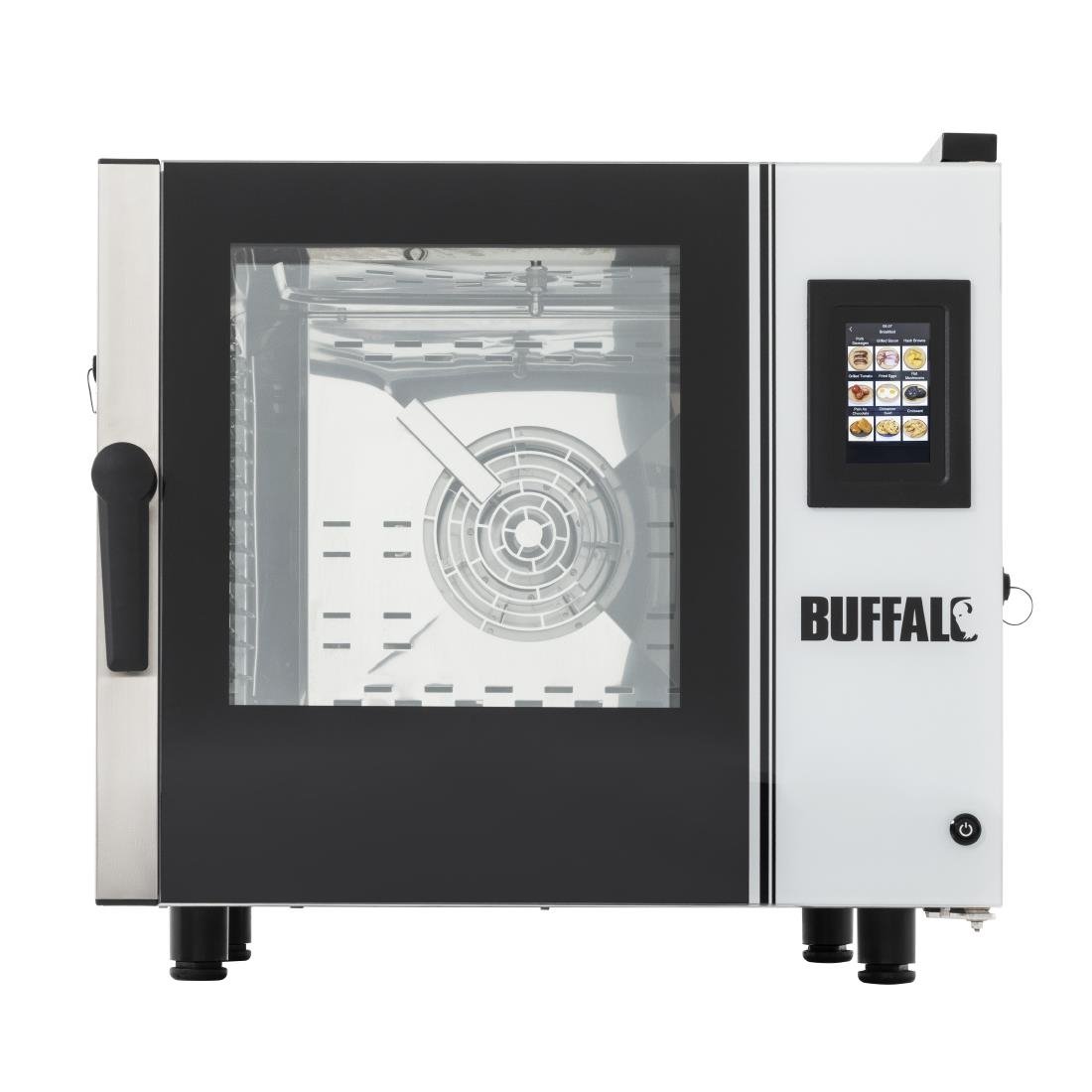 SA773 Buffalo Freestanding Smart Touchscreen Compact Combi Oven  6 x GN 1/1 with Installation Kit and Extraction Hood