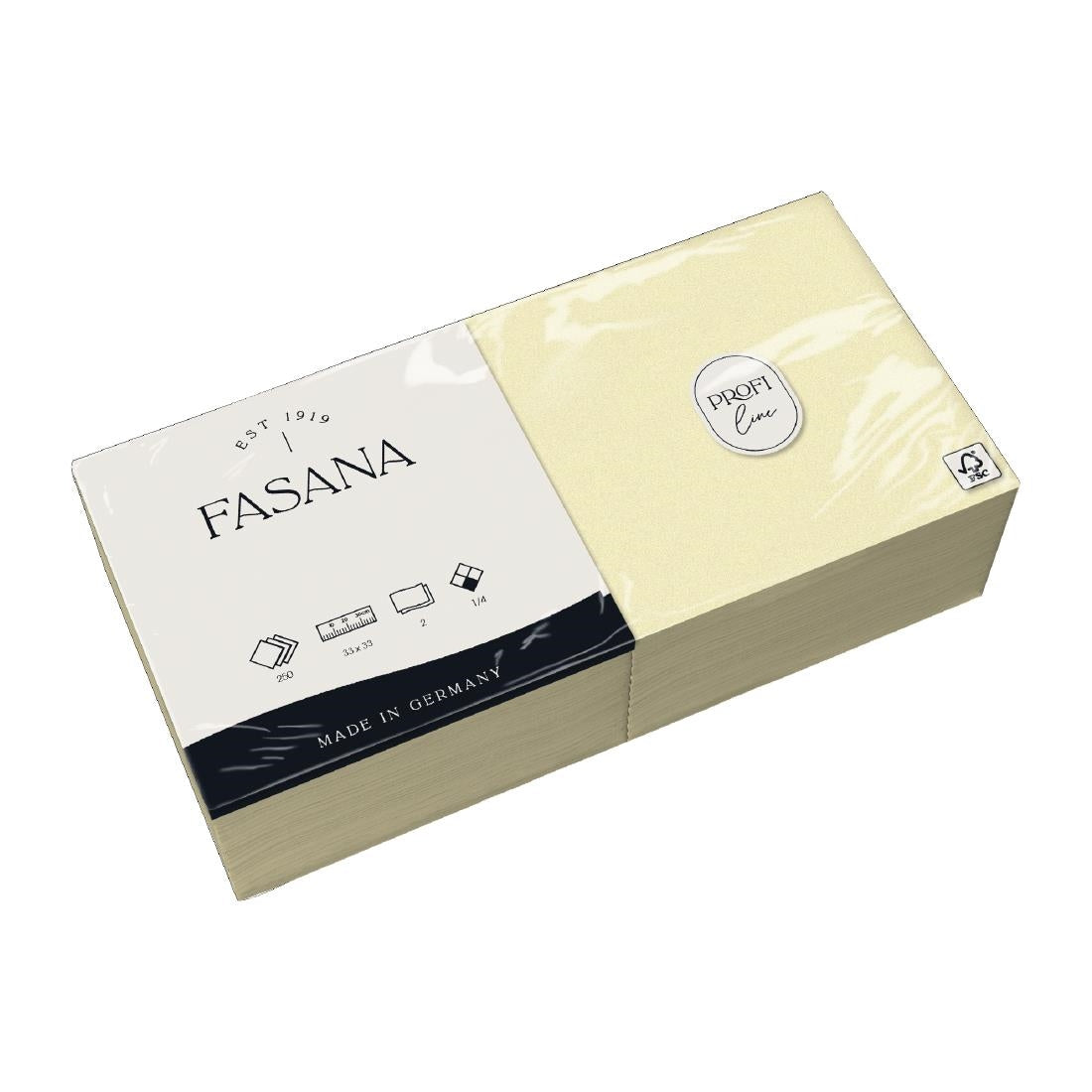 CK878 Fasana Lunch Napkin Crème 33x33cm 2ply 1/4 Fold (Pack of 1500)