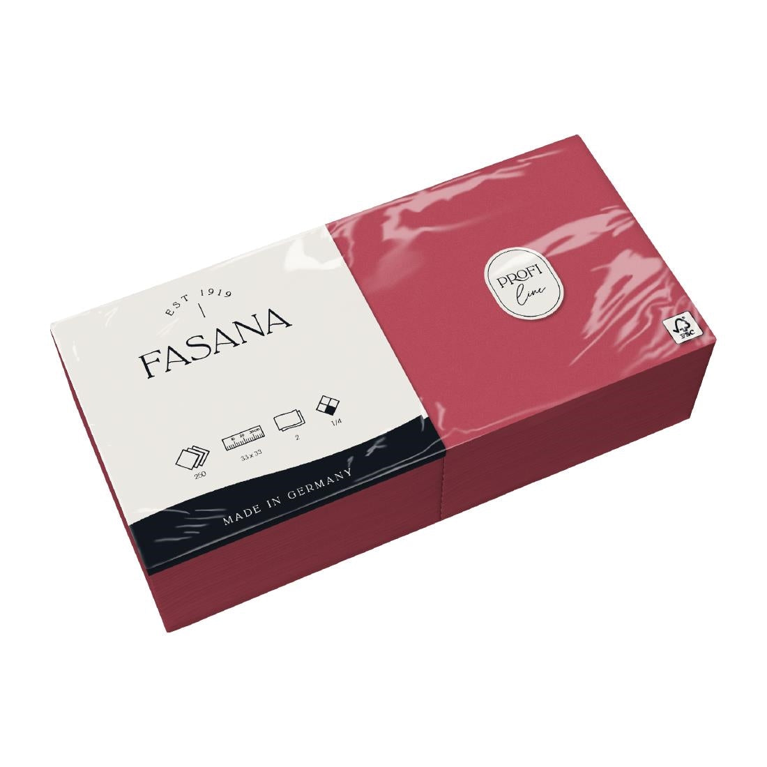 CK879 Fasana Lunch Napkin Bordeaux 33x33cm 2ply 1/4 Fold (Pack of 1500)