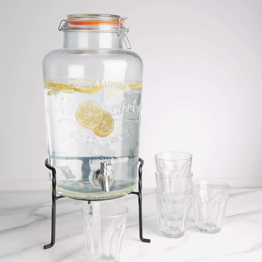Olympia Nantucket Style Drink Dispenser with Wire Stand