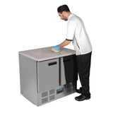 CL108 Polar G-Series Double Door Counter Fridge with Granite Work Top 240Ltr