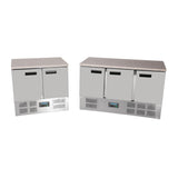 CL108 Polar G-Series Double Door Counter Fridge with Granite Work Top 240Ltr