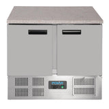 CL108 Polar G-Series Double Door Counter Fridge with Granite Work Top 240Ltr