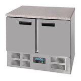 CL108 Polar G-Series Double Door Counter Fridge with Granite Work Top 240Ltr