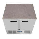 CL108 Polar G-Series Double Door Counter Fridge with Granite Work Top 240Ltr