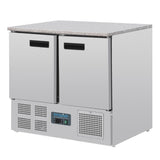 CL108 Polar G-Series Double Door Counter Fridge with Granite Work Top 240Ltr
