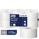 CL126 Tork Mini Jumbo Toilet Paper 2-Ply 170m (Pack of 12)