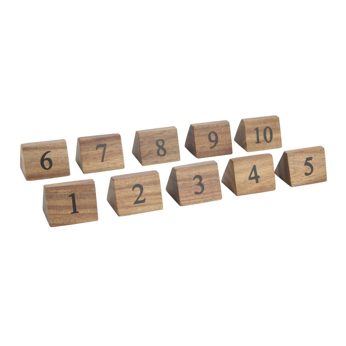 CL392 Olympia Acacia Table Number Signs Numbers 1-10