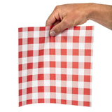 HY781 Fiesta Compostable Red Gingham Greaseproof Sheets - 310x190mm (Pack 200)