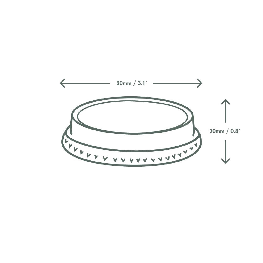 CL701 Vegware Compostable Flat Lids With No Hole 200ml / 7oz (Pack of 1000)