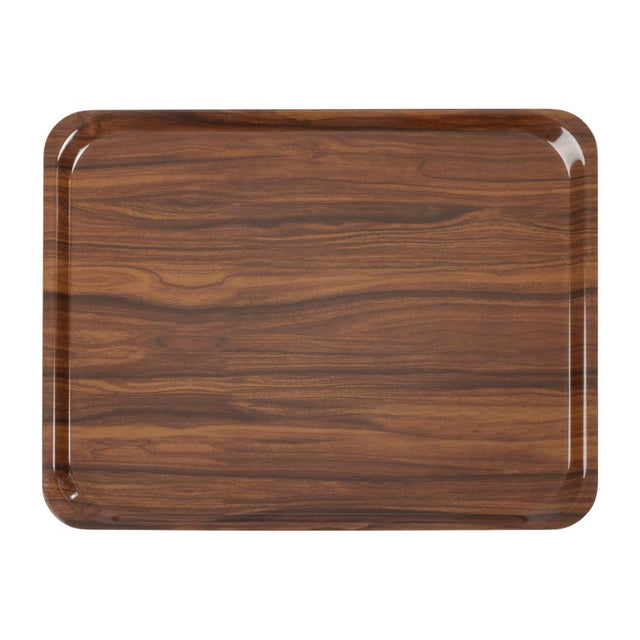 Cambro Capri Melamine Rectangular Trays Walnut 360x460mm (24 Pack)