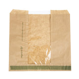 CL741 Vegware Compostable Kraft Sandwich Bags with NatureFlex Window Small (Pack of 1000)