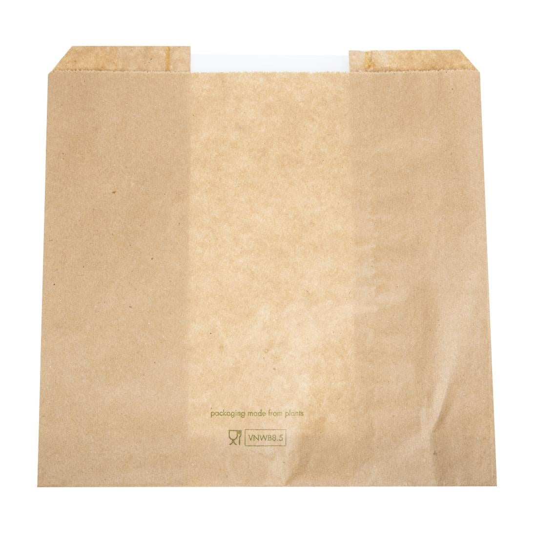 CL741 Vegware Compostable Kraft Sandwich Bags with NatureFlex Window Small (Pack of 1000)