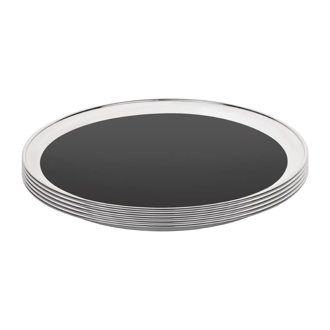 CM438 Olympia Stainless Steel Round Non-Slip Bar Tray 355mm