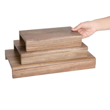 CP697 Olympia FSC Acacia Wood Riser Set (Pack of 3) - JD Catering Equipment Solutions Ltd