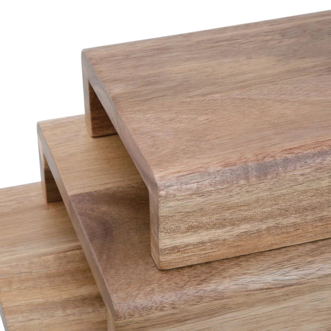 CP697 Olympia FSC Acacia Wood Riser Set (Pack of 3) - JD Catering Equipment Solutions Ltd