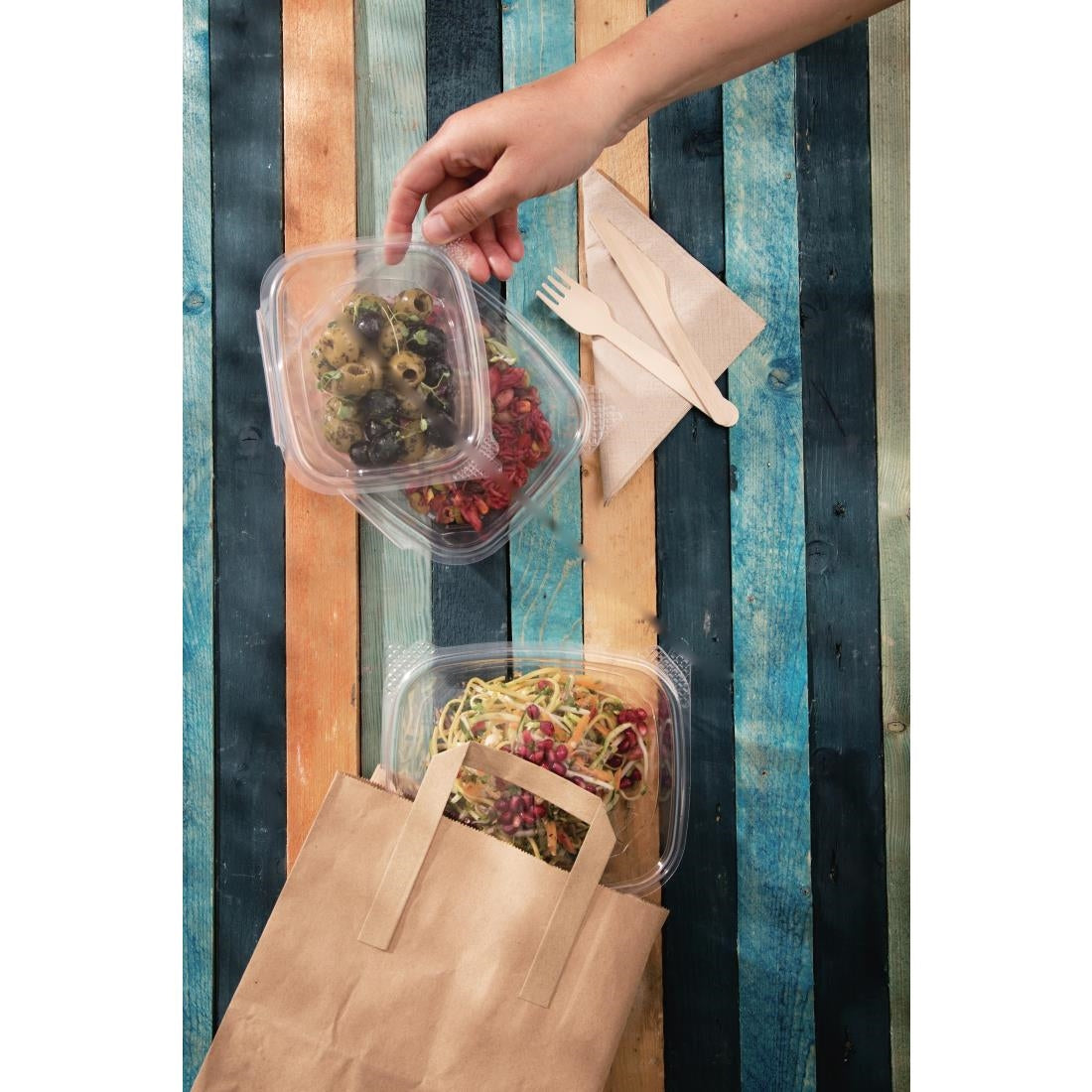 JA527 Fiesta Recyclable Flat Handle Bag Brown – Small (Pack 250)