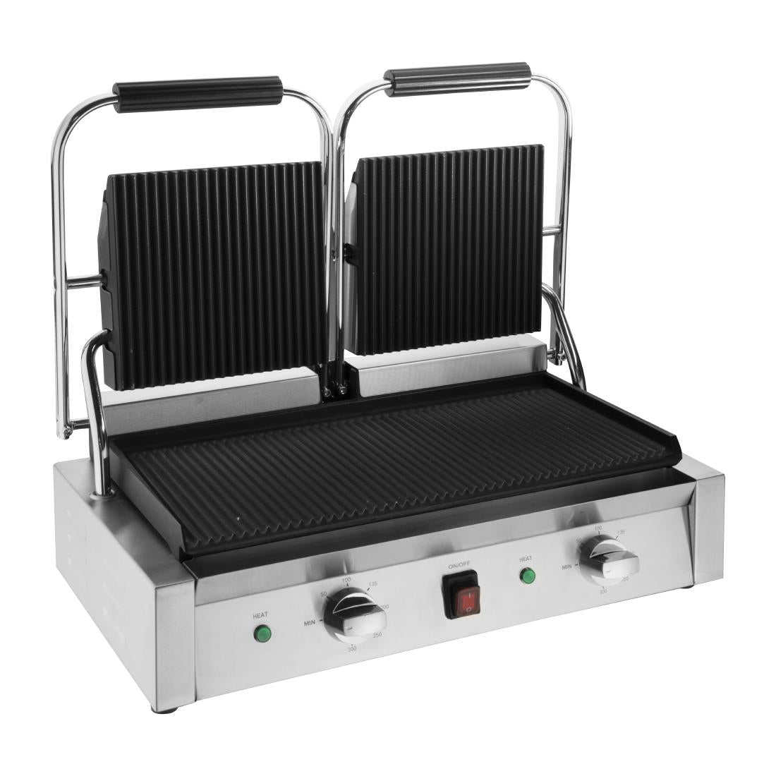 CU604 Buffalo Bistro Double Ribbed Contact Grill
