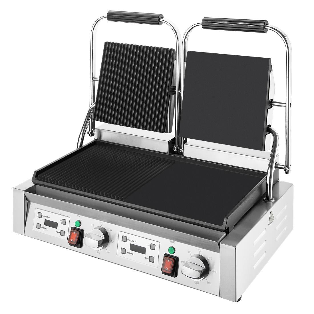 CU613 Buffalo Double Contact Grill Flat Left/Ribbed Right plate