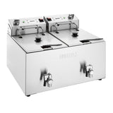 CU621 Buffalo Double Electric Fryer with Timer 2x8Ltr