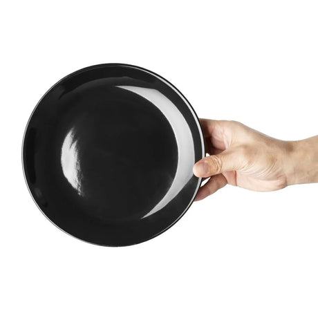 CU950 Olympia Cafe Coupe Plate Black - 200mm 8" (Pack of 12) - JD Catering Equipment Solutions Ltd