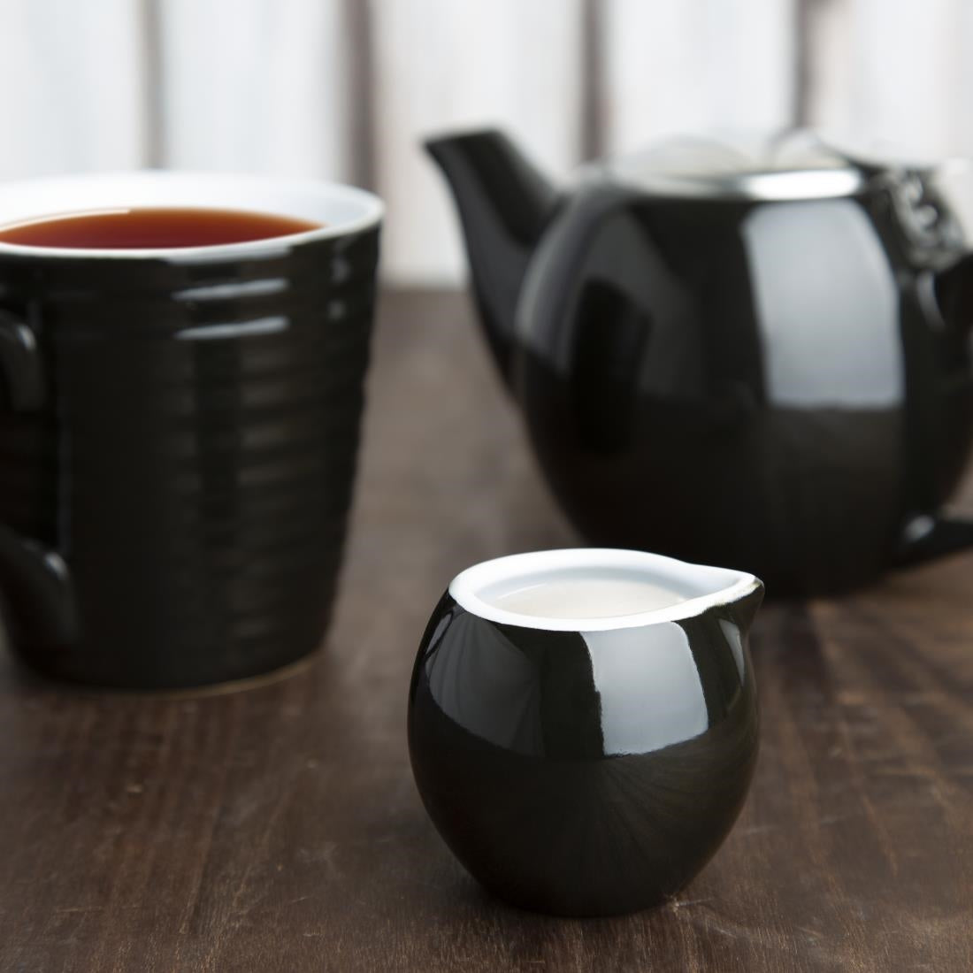 CU951 Olympia Cafe Milk Jug Black - 70ml 2.36fl oz (Pack of 6)