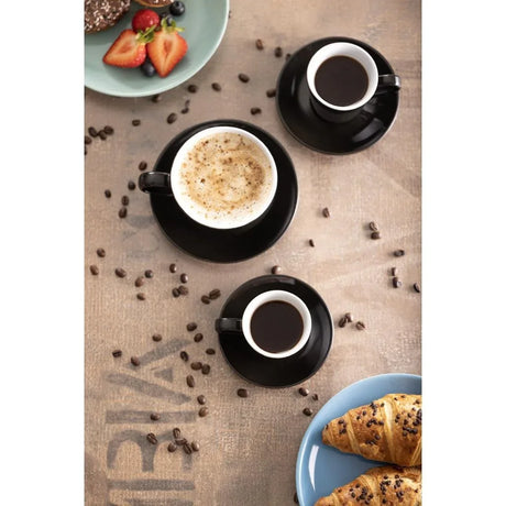 CU961 Olympia Cafe Flat White Cup Black - 170ml (Pack of 12) - JD Catering Equipment Solutions Ltd