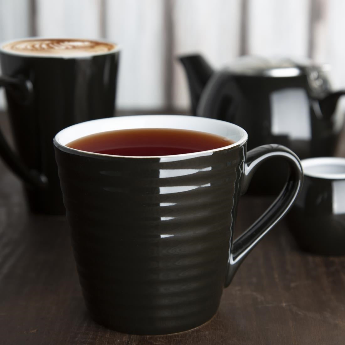 CU959 Olympia Cafe Aroma Mug Black - 340ml (Pack of 6)