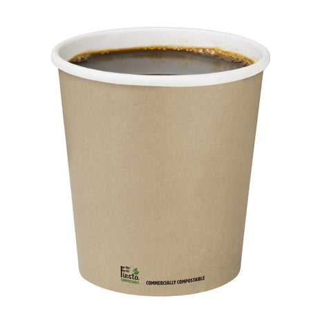 CU980 Fiesta Compostable Coffee Cups Single Wall 8oz (Pack of 1000)