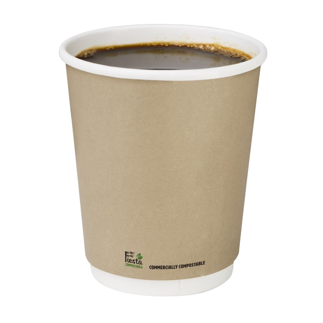 CU985 Fiesta Compostable Coffee Cups Double Wall 227ml / 8oz (Pack of 25)