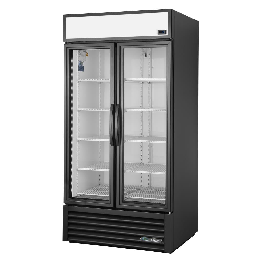 CW387 True 2 Glass Door 991L Upright Display Fridge Black GDM-35-HC-TSL01