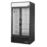 CW387 True 2 Glass Door 991L Upright Display Fridge Black GDM-35-HC-TSL01
