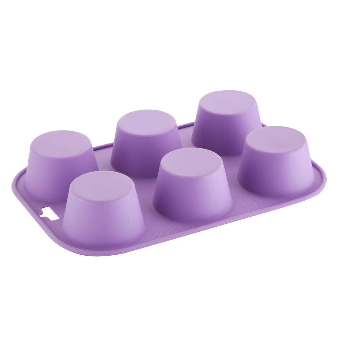 CX047 Hygiplas Flexible Silicone Six Hole Purple Muffin Pan