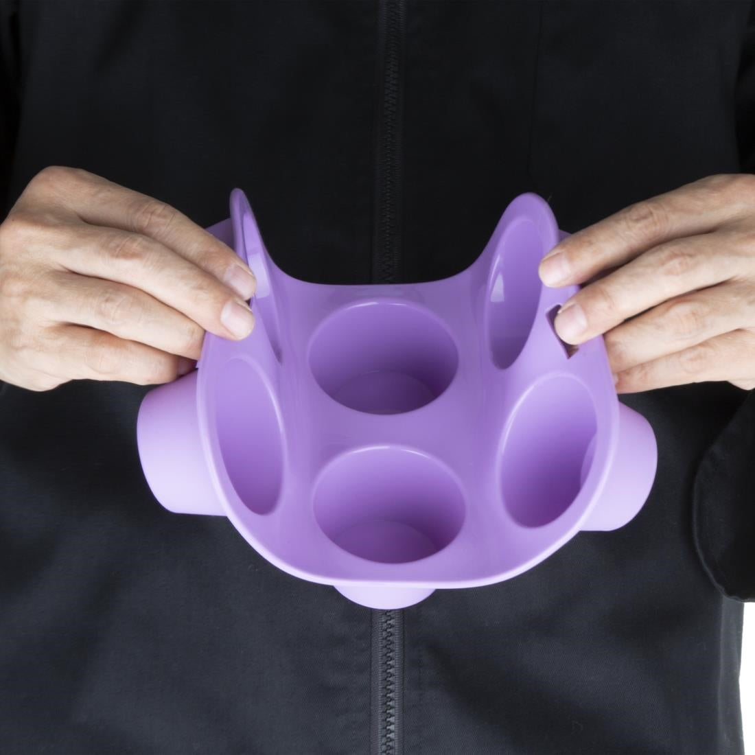 CX047 Hygiplas Flexible Silicone Six Hole Purple Muffin Pan