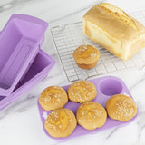 CX047 Hygiplas Flexible Silicone Six Hole Purple Muffin Pan