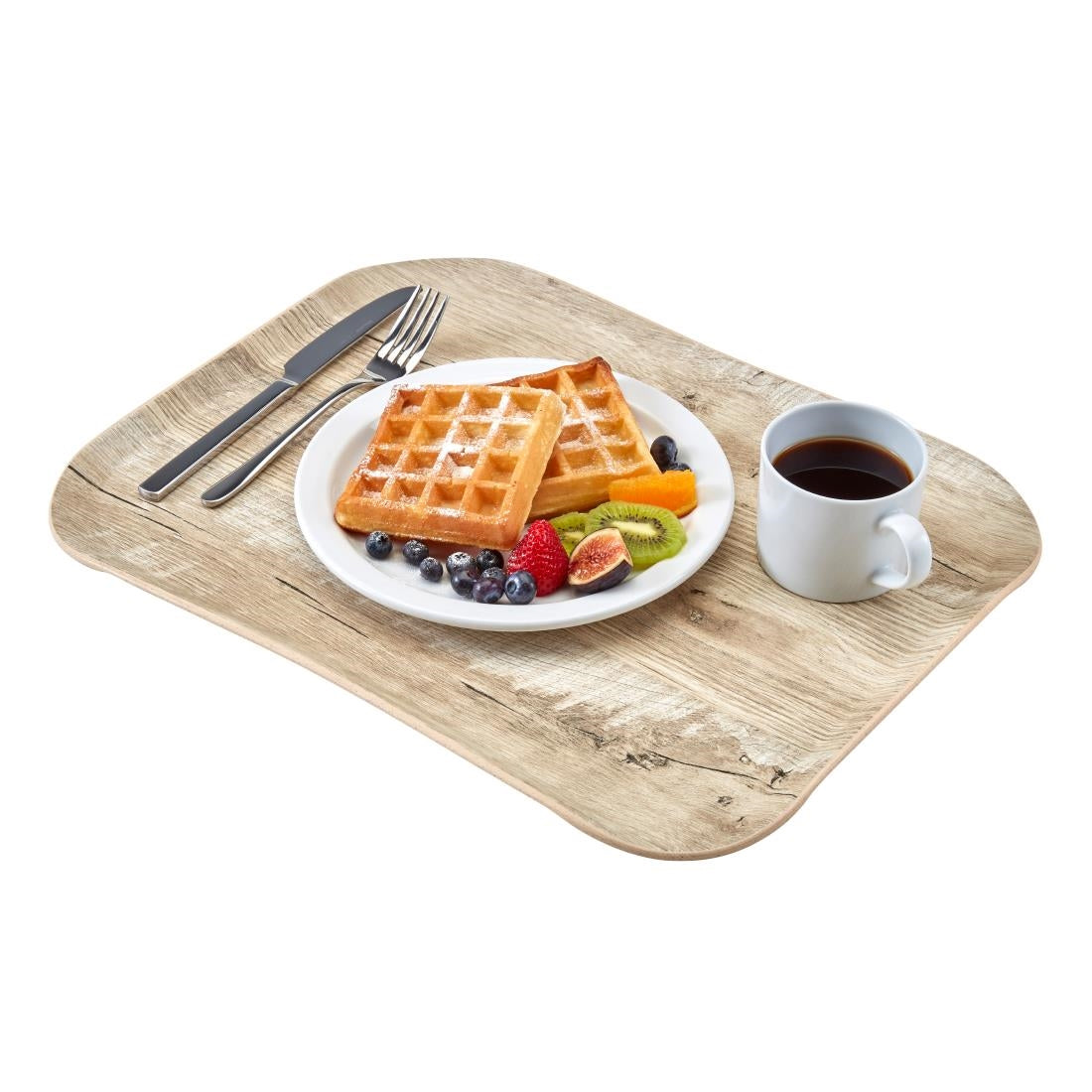 CX390 Cambro Versatray Century Non-Slip Light Oak Textured Wood Effect 330x430mm