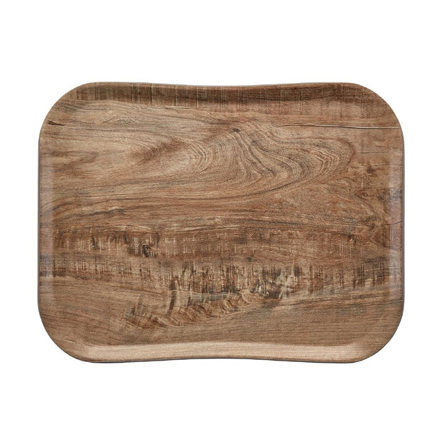 Cambro Versatray PE Rectangular Non-Slip Trays Wood Effect 330x430mm (12 Pack)