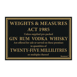 CZ913 Beaumont Whisky Gin Vodka Rum Law Sign 170x110mm - JD Catering Equipment Solutions Ltd