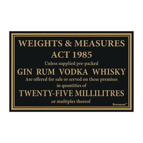 CZ913 Beaumont Whisky Gin Vodka Rum Law Sign 170x110mm - JD Catering Equipment Solutions Ltd